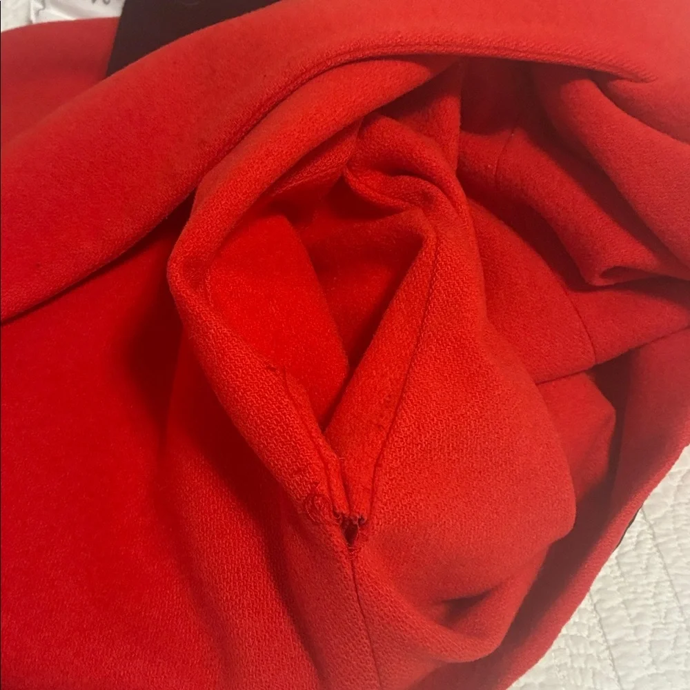Vintage Elegant Red Wool Women's Coat Size 8 - Picture 8 of 8